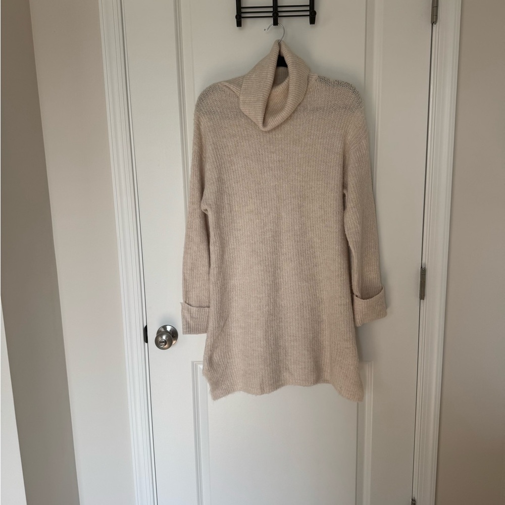 Topshop Beige Cowl Neck Dress